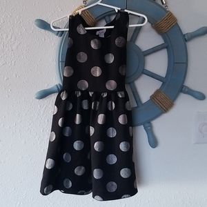 Justice Dress Size 5 Black with Holographic Dots